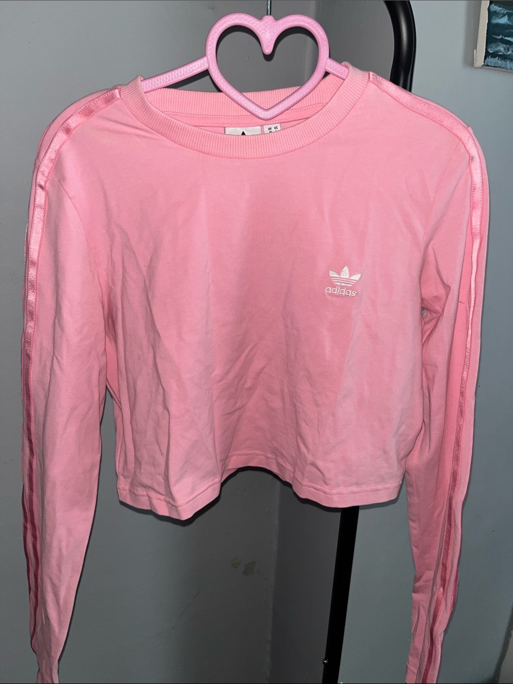 adidas Pink Cropped Long-Sleeve top